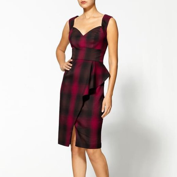 Black Halo Dresses & Skirts - Black Halo Plaid Cossette Dress HTF